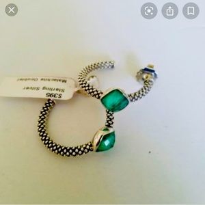 Lagos Malachite hoop earrings